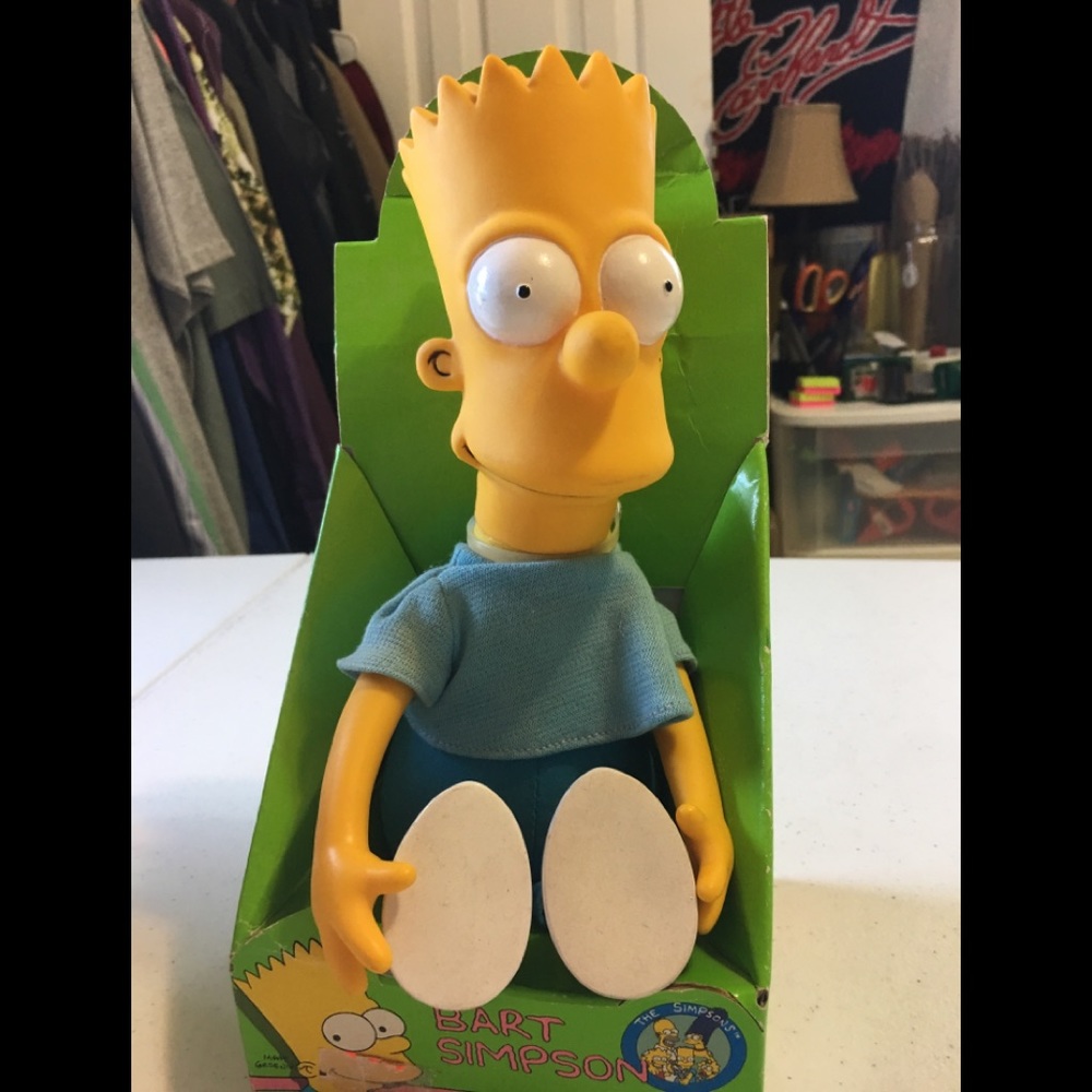 Bart Simpson 1990 doll NIB “ wear on box” see pics